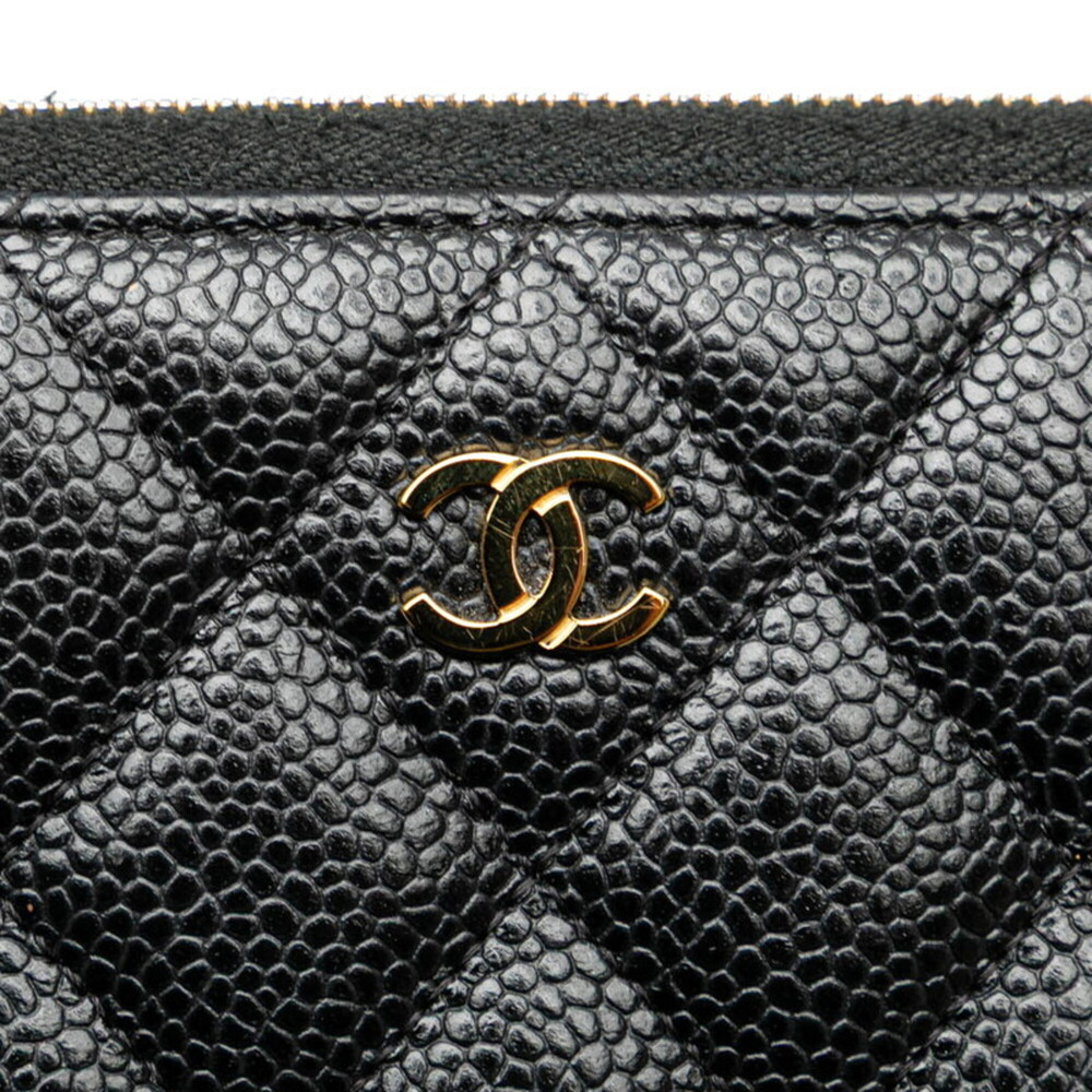 CHANEL Authentic Black Caviar Leather Logo Wallet - Picture 9 of 14
